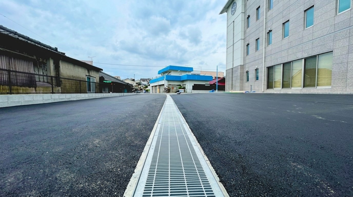 アスファルト舗装した道路